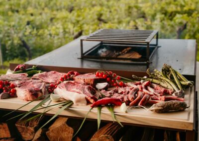 brasero gourmand barbecue plancha conviviale brazin viande cote de boeuf