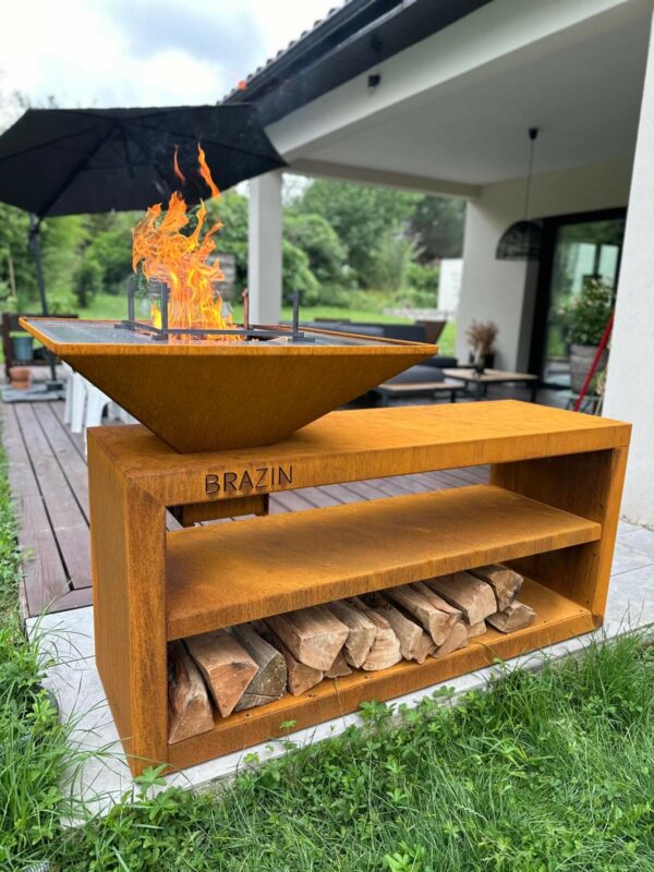 brasero grand flambard brazin barbecue plancha jardin gourmand convivial